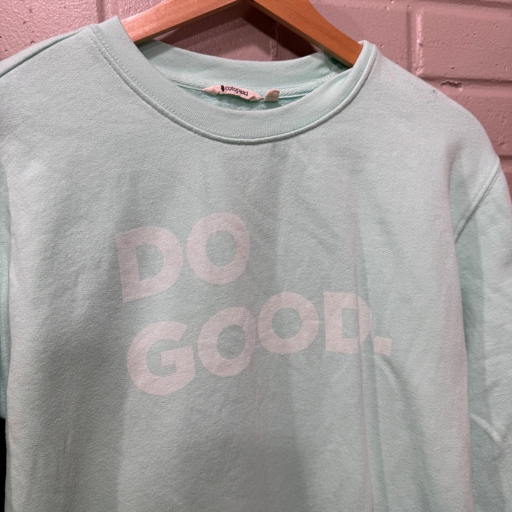 Cotopaxi Do Good Crewneck Organic Blend Sweatshirt Mint Green Blue Cotton Wmns S - Picture 6 of 12